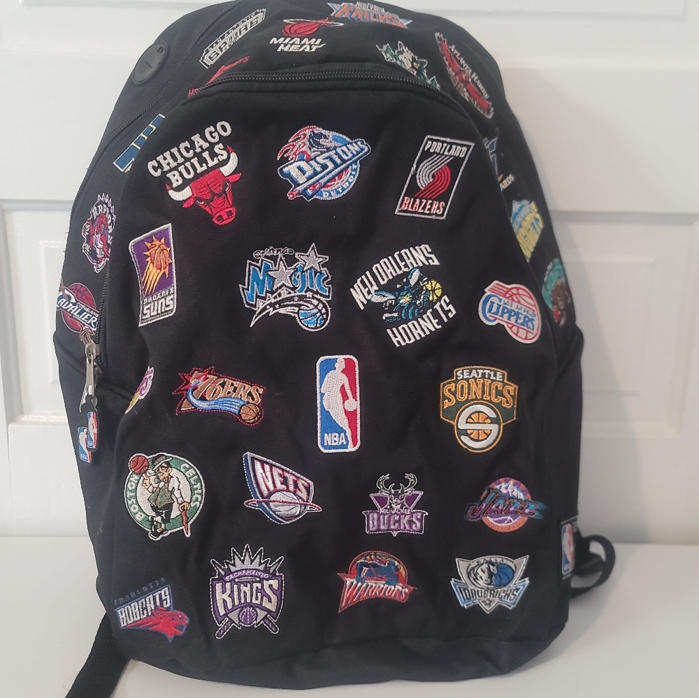 NBA.COM ABI Brands Vintage LOGO BACKPACK Sonics Grizzlies Bobcats NJ Nets